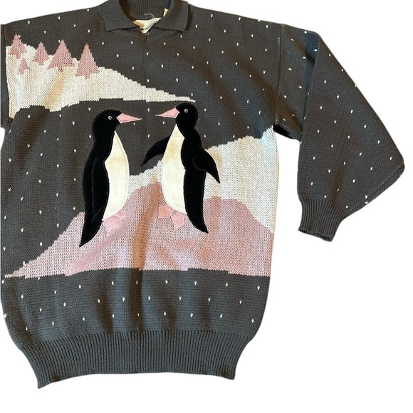 Penguin vintage, Pattern Gray Sweater, medium - Picture 6 of 13